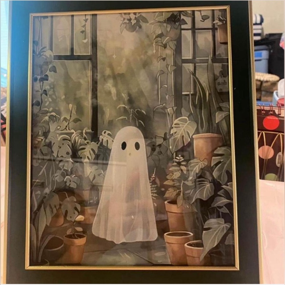 Ghost in the garden art print #halloween #spooky
